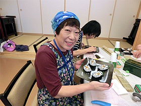 飾り巻き寿司調理風景